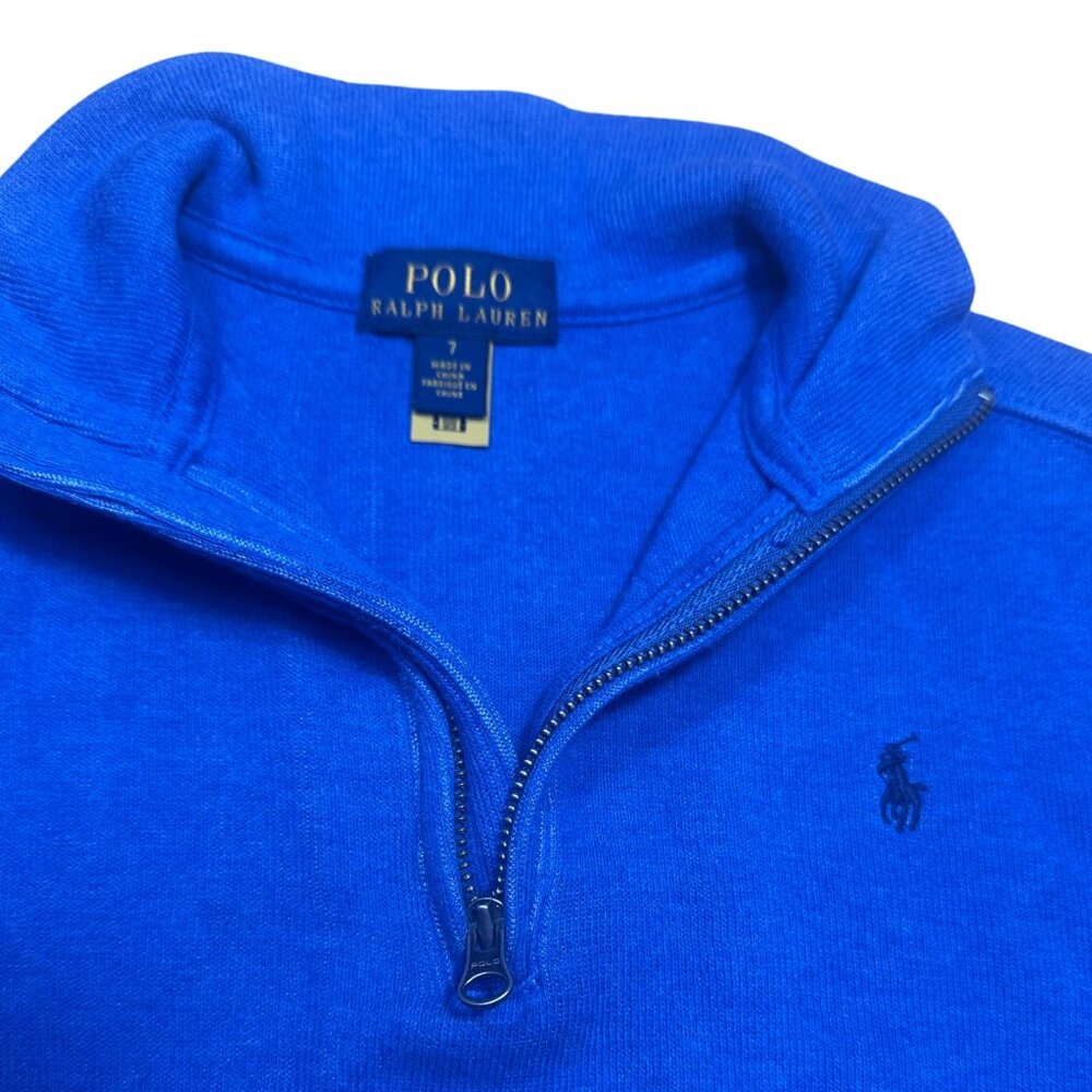 Polo Ralph Lauren Boys Blue Half Zip Sweater Pullover Size 7 - Picture 5 of 6